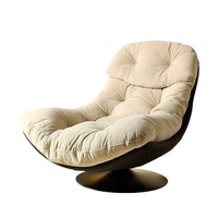 Fauteuil simple capitonné de style italien minimaliste, pouf de luxe accessible pour salon, balcon, bar, détente