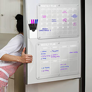 Tablero de Tareas, Calendario para Refrigerador, Magnético, Reutilizable, de Acrílico Transparente con Logotipo Personalizado - Product Image 1