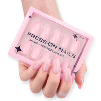 Ongles à presser en ABS d'amande courte de couleur pure 30 pièces ongles artificiels en gros faits à la main pour les doigts carrés