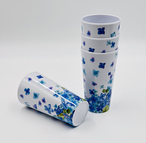 Articles cadeaux de style jardin d'inspiration domestique, ensemble de 4 tasses à boire empilables en mélamine pour offrir en cadeau - Product Image 3