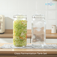Bocal en verre pour aliments avec couvercle à fermeture hermétique, bocal de stockage à large ouverture pour café, thé, sucre, farine, céréales et pâtes