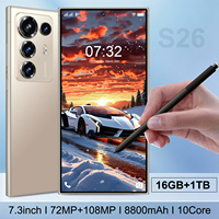 Smartphone S26 Ultra 5G Android 15 Layar OLED 7,3 Inci 120Hz Deca Core Pengisian Cepat 65W Dual SIM
