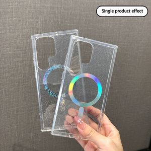 Coque de téléphone magnétique transparente à paillettes étoiles pour <span class=keywords><strong>Samsung</strong></span> Galaxy S26 Plus Ultra, étui laser coloré IMD, prix d'usine, vente en gros - Product Image 4