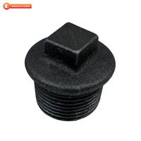 Bouchon de tuyau hexagonal en fonte malléable zingué noir, fileté BSPT/NPT, pour l'étanchéité des conduites d'eau, de gaz et d'huile