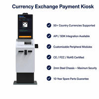 Kiosque d'échange de devises multidevises en libre-service avec scanner de passeport, recycleur de billets, lecteur de code QR et prise en charge d'API ouverte et de SDK