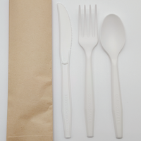 Ensemble de couverts compostables écologiques en matériau CPLA, fourchette, cuillère, couteau biodégradables pour restaurant