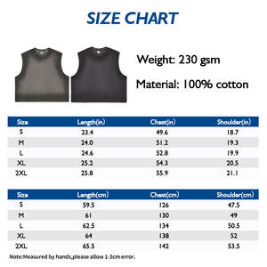 Vêtements de gym d'été personnalisés 100% coton 220 GSM tricoté lavé recadrée sans manches hommes débardeurs Style Vintage anti-rétrécissement - Product Image 4