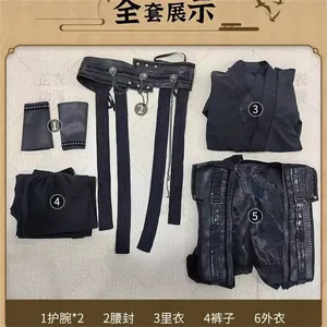 ชุดฮั่นฝูแบบดั้งเดิมของจีนสำหรับผู้ชาย - คอสเพลย์สไตล์ซามูไรญี่ปุ่นแบบวินเทจ พร้อมดีไซน์แบบโบราณของตังปา - Product Image 5