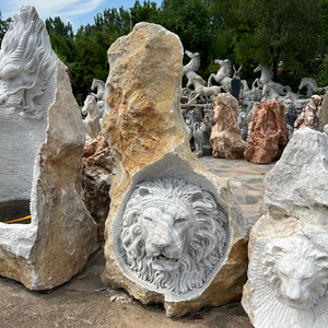 Escultura de mármol personalizada piedra tallada mármol animal mármol estatuas de León - Product Image 1