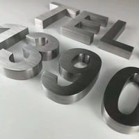 Offre Spéciale : Logo Métallique Personnalisé pour Entreprise – Lettres en Métal Argenté, Panneaux de Bureau en Acier Inoxydable Brossé Argenté