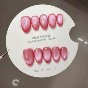 Goyave Cat Eye Laser <span class=keywords><strong>arc</strong></span>-<span class=keywords><strong>en</strong></span>-<span class=keywords><strong>ciel</strong></span> clair de lune papillon coeur acrylique presse-sur les ongles 10 pièces/ensemble <span class=keywords><strong>Nail</strong></span> <span class=keywords><strong>Art</strong></span> pour l'application des doigts - Product Image 3