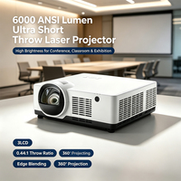Projecteur laser à courte focale de 6000 lumens, 0,44:1 WUXGA 1920x1200, pour salle de réunion d'entreprise, vidéoconférence