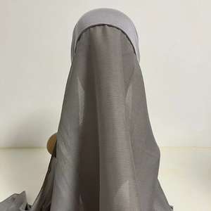 2022新しいマレーシアのワンピースクレープサテンネクタイバック弾性キャップショールヒジャーブスカーフインスタント - Product Image 3