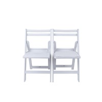 Chaise pliante en résine à dossier à lattes blanche, empilable, pour extérieur, hôtel, jardin, balcon, fête, avec coussin d'assise confortable et moelleux, vente en gros