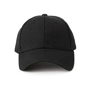 <b>Black</b> 6-Panel <b>Baseball</b> <b>Cap</b> 100% Cotton Fitted Unisex Casual Solid Color Adult Hat - Product Image 1