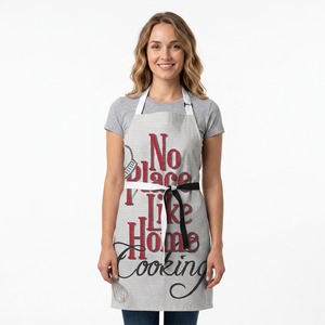 Delantal de Cocina Personalizado con la Frase "No Place Like Home" y Cuello Ajustable - Ropa de Trabajo Cómoda para Cocina y Restaurante - Product Image 2