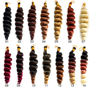 Cabello Sintético para Trenzas, Color Ombre, Ondulado Suelto, Cabello de Ganchillo de 14 Pulgadas, Rizado y Voluminoso, Rizos Franceses Cortos y Sueltos - Product Image 6