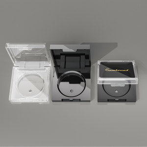 Contenedor de colorete de plástico PET negro ecológico personalizado, cajas de resaltador de una sola bandeja, almacenamiento de cosméticos transparente 5G, vacío personalizado - Product Image 1