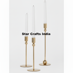 เชิงเทียนทองเหลืองโบราณแบบชนบทชุดเชิงเทียน3อันสำหรับตกแต่งห้องรับประทานอาหารในงานแต่งงาน - Product Image 1