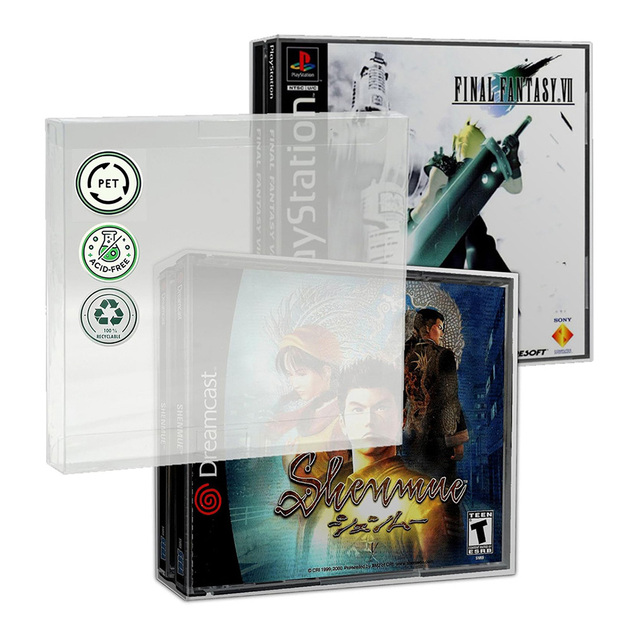 Game Protector Display Box for PS1 Games Card CD Retail PET Clear Protective Storage Case - for Retro Game System Collection
