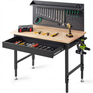Armoire à outils en acier 48x24 pouces, établi avec panneau perforé, station de travail de garage avec tiroir verrouillable - Product Image 1