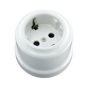 LangYeao Decoratieve 1/2-weg Vintage Retro Knop Wandkeramische Schakelaar met houten voet voor huis EU-stijl 16A Porseleinen EU FR stopcontact - Product Image 6