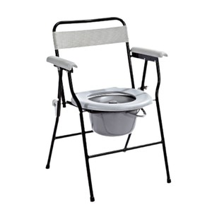 Chaise de toilette pliable pour personnes âgées et handicapées, usage domestique, avec siège et support pour seau - Product Image 1