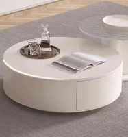 Ensemble de tables basses chic et luxueuses, style crème, noir et blanc, rond, champignon, petit espace, minimaliste, moderne, élégant, salon, usage domestique