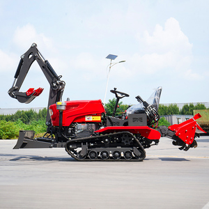 Mini tracteur agricole à chenilles double usage pour labourer et fertiliser les terres, creuser des fossés, et cultiver avec un rotoculteur - Product Image 2