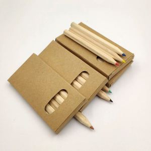 Crayons de couleur naturels en bois, lot de 6 pièces, boîte en papier kraft, pour le dessin et la coloration des enfants de maternelle - Product Image 3