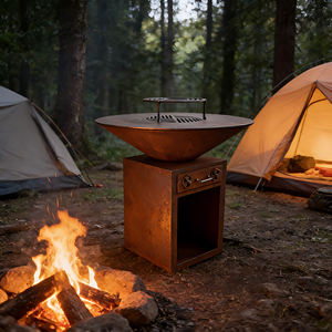 Braciere BBQ in Acciaio Corten, <span class=keywords><strong>Griglia</strong></span> a Legna Resistente <span class=keywords><strong>per</strong></span> Esterni, Caminetto Rustico <span class=keywords><strong>per</strong></span> Cortile e Patio, Vendita Diretta dalla Fabbrica - Product Image 6