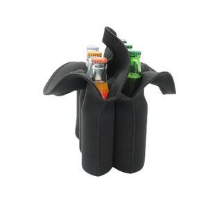 Custom Soft Grip Neoprene Thermal <b>Wine</b> Bottle Cover Sleeve 6 Pack Beer Carrier Bag with Handle - Product Image 4