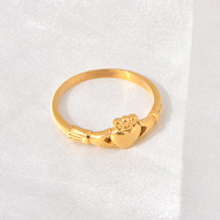 Bague d'éternité haut de gamme en acier inoxydable plaqué or 18 carats pour couple, style Hug Marry Crown Heart, pour mariage et événements festifs