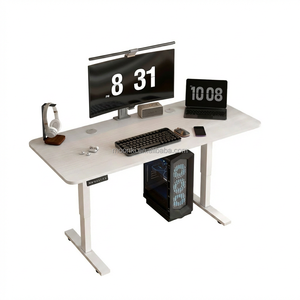 RGB LED <b>Electric</b> Standing <b>Desk</b> Gamer Edition Color Changing Light Strip Sit Stand Gaming Workstation - Product Image 3