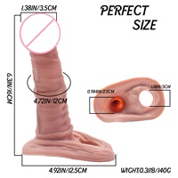 Antpop RX1038 Dildo en silicone transparent pour adultes avec ventouse, 100% étanche et texture réaliste pour la masturbation féminine