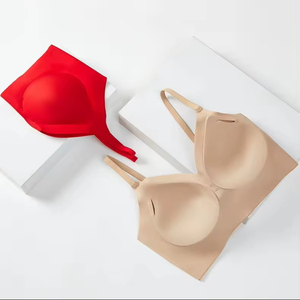 Moda cómodo sin costuras Jelly Plus Size Tube Bra Pink Big Breast Enorme Boob Wireless Top Bra para mujeres - Product Image 4