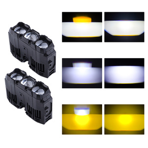Car Motorcycle White Yellow Color <b>Led</b> Headlights Auxiliary <b>Lights</b> 3 <b>Led</b> <b>Projector</b> Lens Front Grille Lighting - Product Image 6