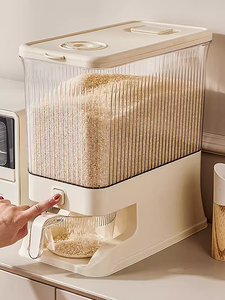 Distributore automatico di cereali in plastica per riso in edizione Deluxe moderne scatole di immagazzinaggio per riso e cibo contenitore per riso - Product Image 3