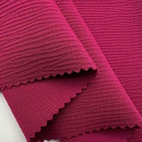 Tissu pour pantalon de fille en polyester teint respirant tissé jacquard double couche 75D+150D SPH avec bande ondulée élastique quadridirectionnelle