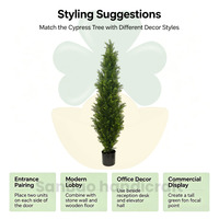 Arbre artificiel en soie résistant aux UV, écologique et durable, pour l'extérieur, en forme de Ficus olivier, topiaire, bonsaï en plastique pour intérieur/extérieur, cèdre
