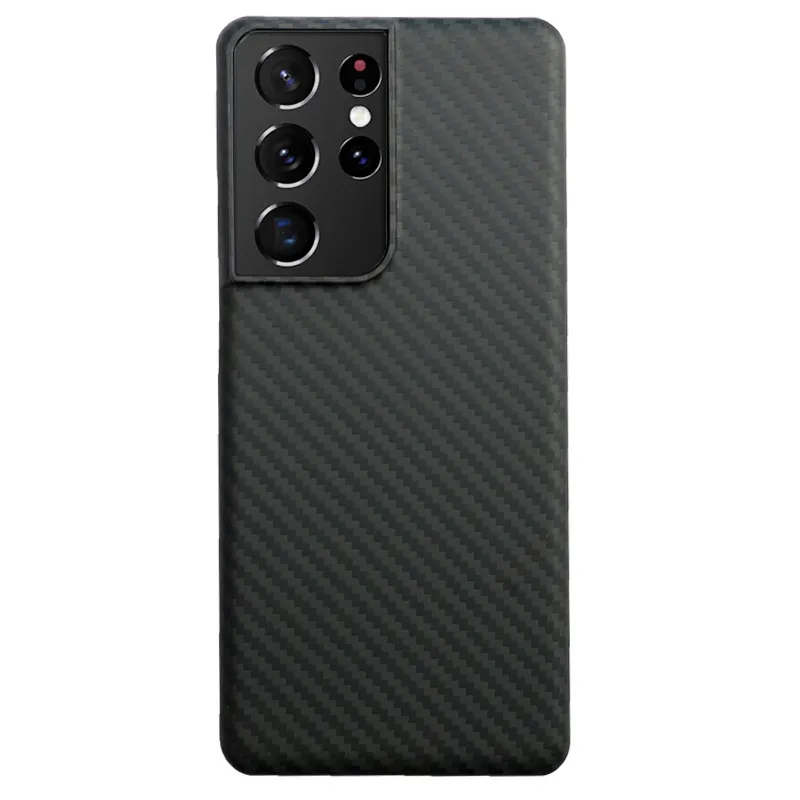 High quality slim mobile cover carbon Aramid Fiber Phone Case Cover Shell Black/Grey twill color for Samsung S21 S21Ultra