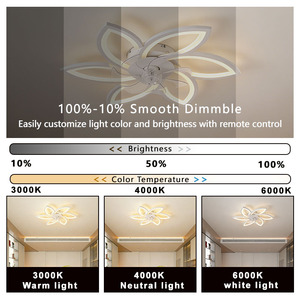 Nouveau ventilateur <span class=keywords><strong>de</strong></span> plafond silencieux avec télécommande, lumière LED, moteur AC/DC, 6 pales en ABS pour salon et chambre, intelligent, forte puissance <span class=keywords><strong>de</strong></span> ventilation - Product Image 4