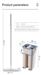 <span class=keywords><strong>Mop</strong></span> Eimer Edelstahl <span class=keywords><strong>Pole</strong></span> Griff Abnehmbarer Spin Dry Magic Wash <span class=keywords><strong>Mop</strong></span> Wasser flache Reinigung Hände frei Mopp - Product Image 6