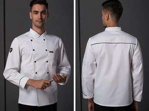 Cuisine chinoise unisexe Chef uniformes hommes marine Chef manteaux colombie M-3XL pas cher nouveaux modèles Chef <span class=keywords><strong>veste</strong></span> boutons pour les femmes - Product Image 3