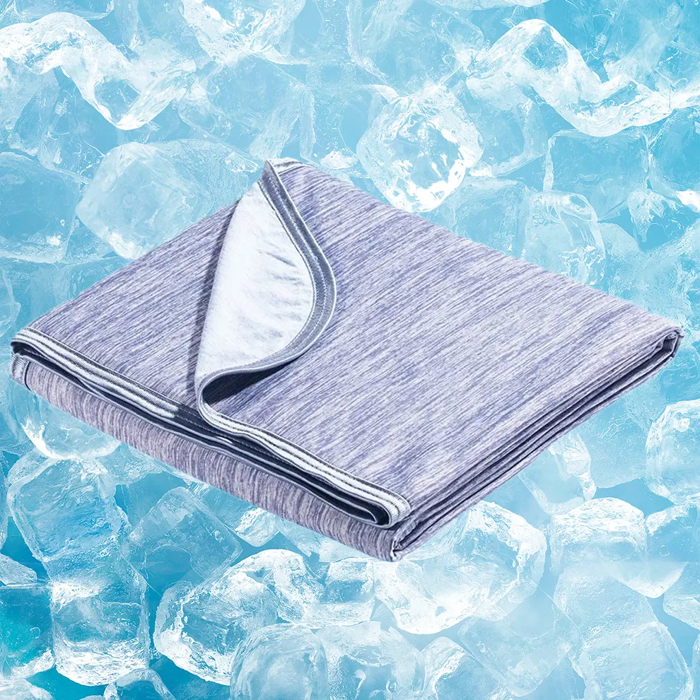 Amazon Bedding Throw Sleeping Summer Blanket Custom Nylon Absorbs Heat Ice Silk Cooling Blanket For Hot Sleepers