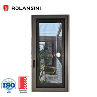 Ventana Abatible de Aluminio Negro Rolansini, Diseño Europeo AS2047, Apertura Exterior, Doble Vidrio Blanco, Tipo Toldo