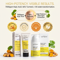 Crème Visage Éclaircissante OEM Correctrice de Taches Sombres à l'Acide Kojique 66%, Curcuma, Niacinamide et Vitamine C - Soin de la Peau