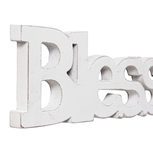 Fatto a mano casale benedetto parola Freestanding segno di ritaglio fatto di legno rustico Home Gallery decorazione <span class=keywords><strong>della</strong></span> parete di legno lettere - Product Image 1