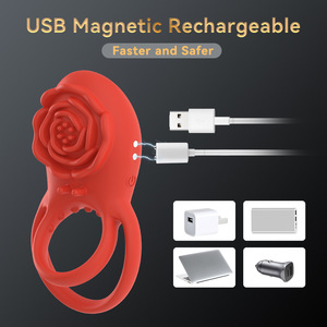 8 Fréquences Puissant Vibromasseur Rose Cock Rings Télécommande Stimulation Clitoridienne Sex Toy pour Masturbation Masculine Retard - Product Image 5
