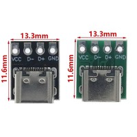 Papan Uji Soket Wanita Tipe C Penyisipan Dua Sisi yang Dapat Dibalik USB31 16P hingga 254 Adaptor Daya Arus Tinggi